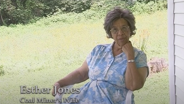 Esther Jones, seated in her back yard in Wake Forest, Virginia