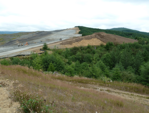 The second phase of reclamation at Centralia begins with topsoil placement, or suitable growth media, and seeding.