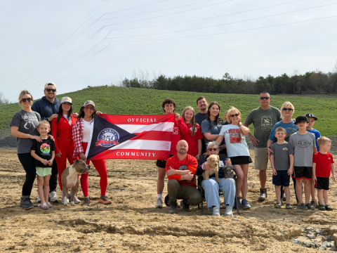 Landowners celebrating planting trees