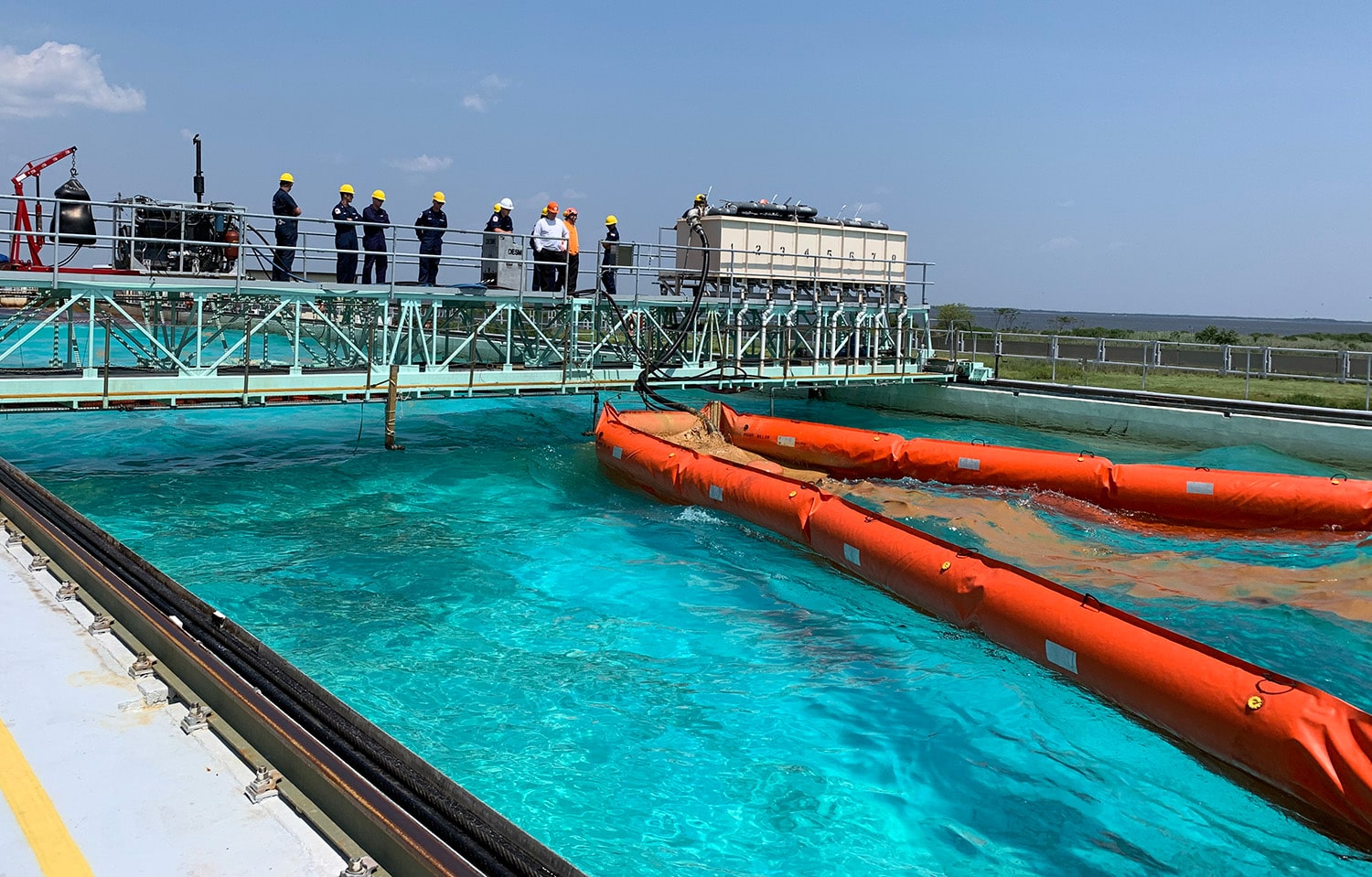 Training in progress at the Ohmsett tank