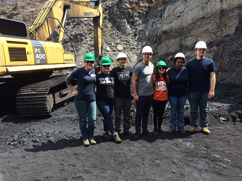 Summer 2015 interns participate in a coal mine tour