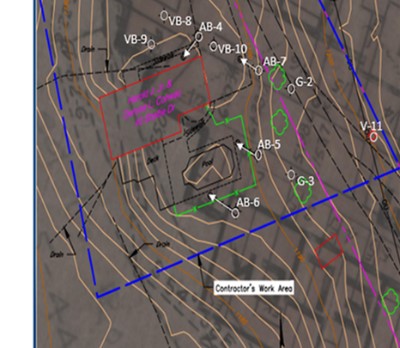 Graphic map depiction of layout of a site in McDonald, PA