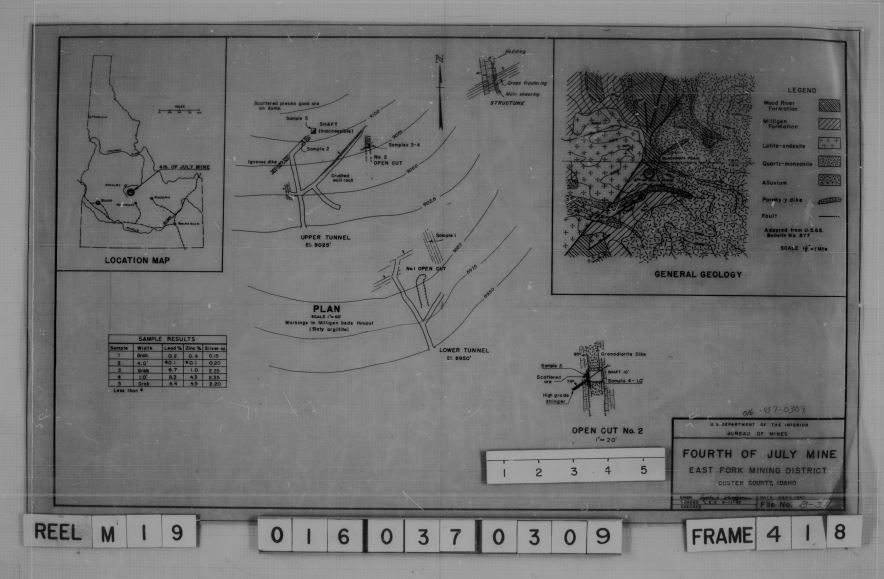 Grayscale image of Fourth of July Mine, doc# 500361