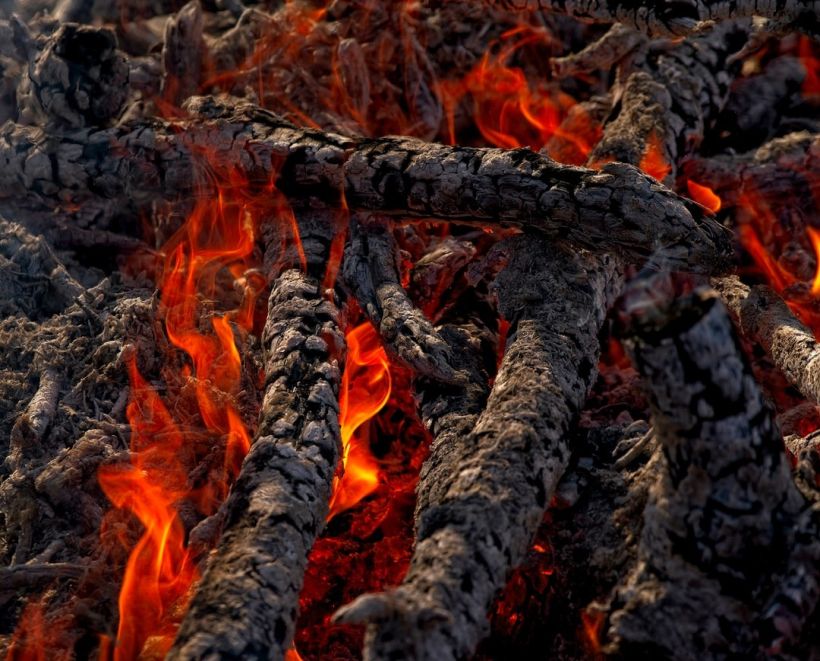 Image of an Alpha Fire (wood burning).  Note: When burned ashes remain.  Photo courtesy of unsplash.com.  