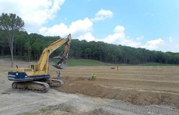 Construction site at Morgan Run Recreation facility, Boggs Township, Pennsylvania. Photo courtesy of Pennsylvania Abandoned Mine Lands.