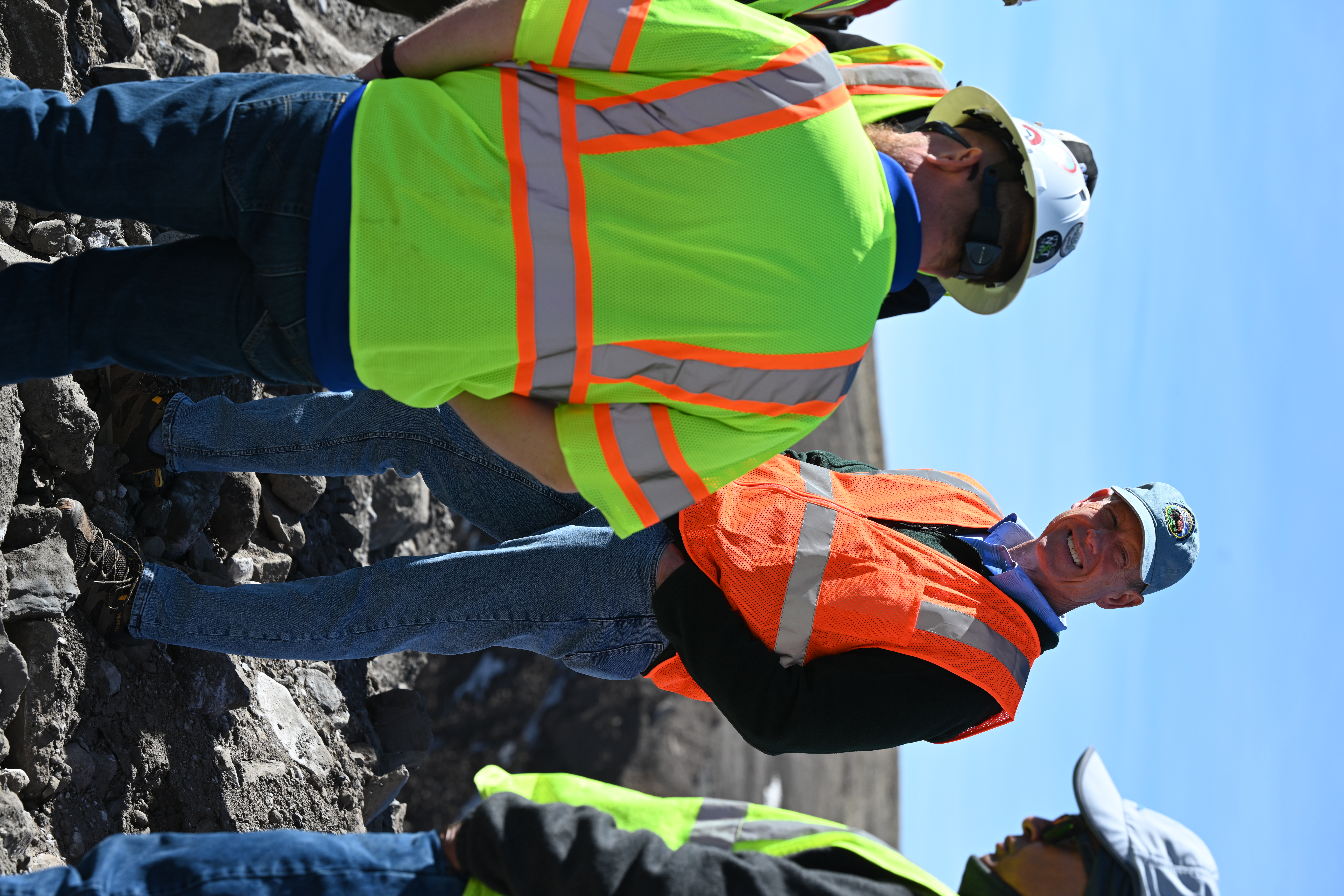 Lanny E. Erdos, Office of Surface Mining Reclamation and Enforcement Director, talks with representatives from Peabody Western Coal Company during a visit to the Kayenta Mine Complex in Arizona.