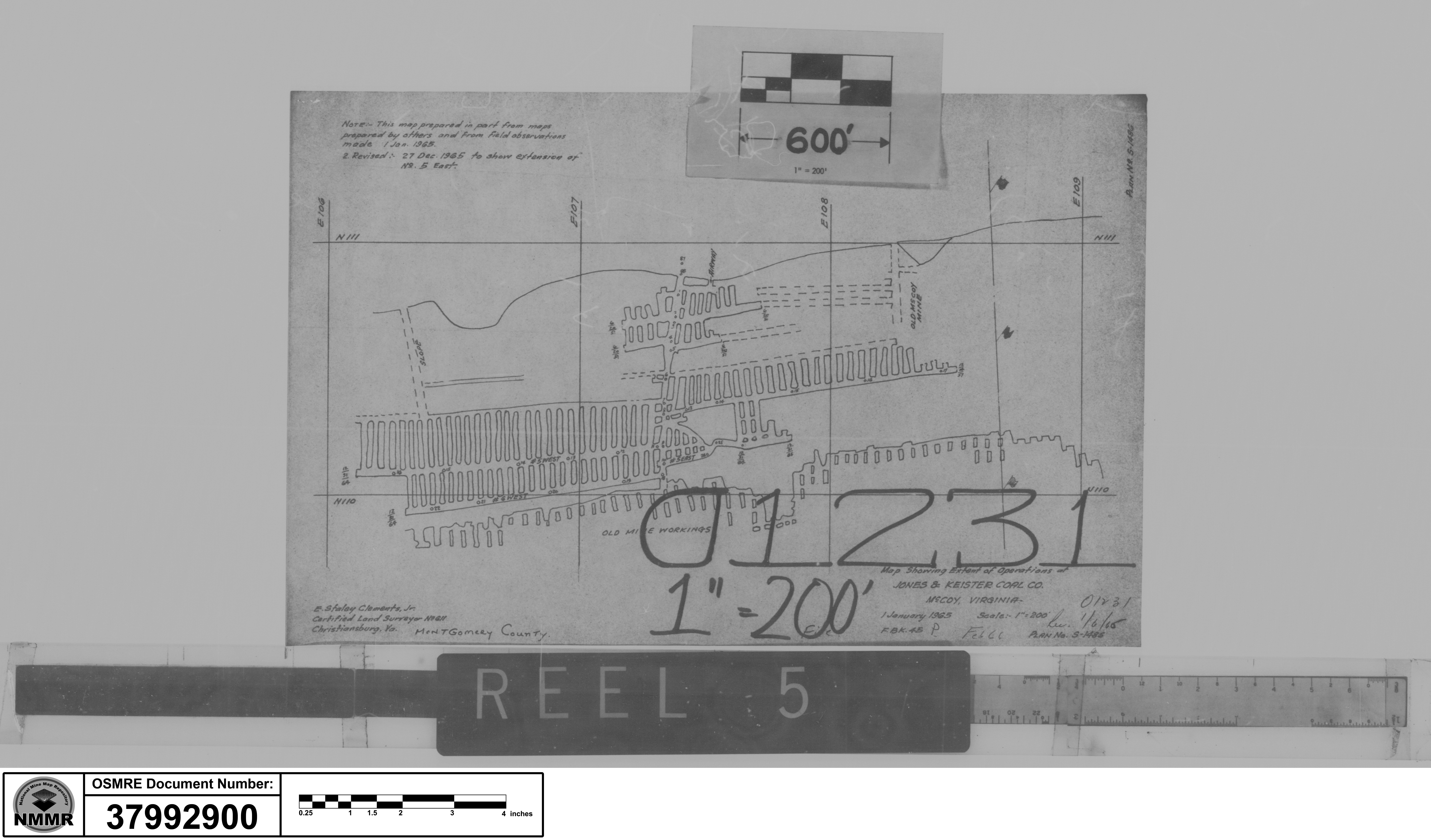 NMMR-scanned map of the Jones-Keister Coal Mine