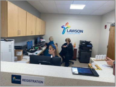 Leonard Lawson Cancer Center waiting room