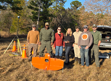 OSMRE staff from Alton, Tulsa, and Pittsburgh pictured with the Wingtra UAS.