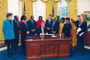 President Clinton signing the EJ Executive Order in 1994.