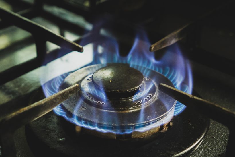 Stove burners use flammable gases as a fuel source.  This is an example of a Class B fire.  Photo courtesy of Kwon Junho at unsplash.com.
